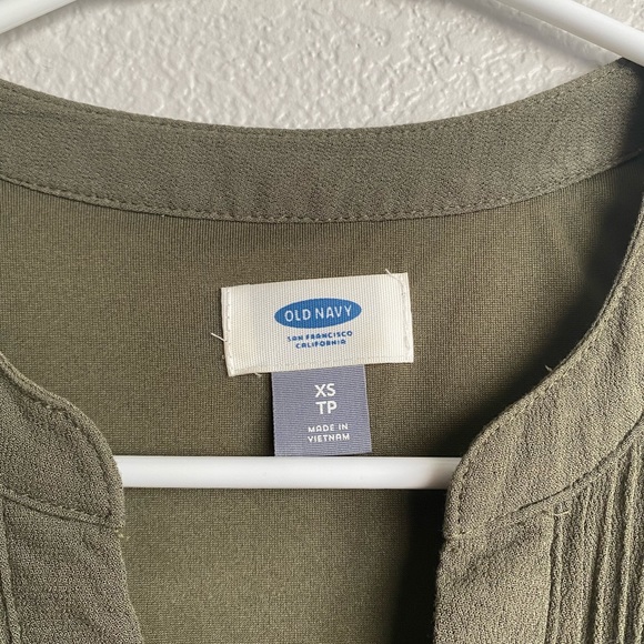 Olive Green Pleated Dress - Picture 3 of 3